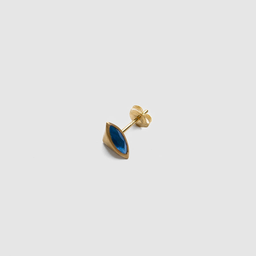 Marquise Sapphire pierced earring(5×3mm / Horizontal)