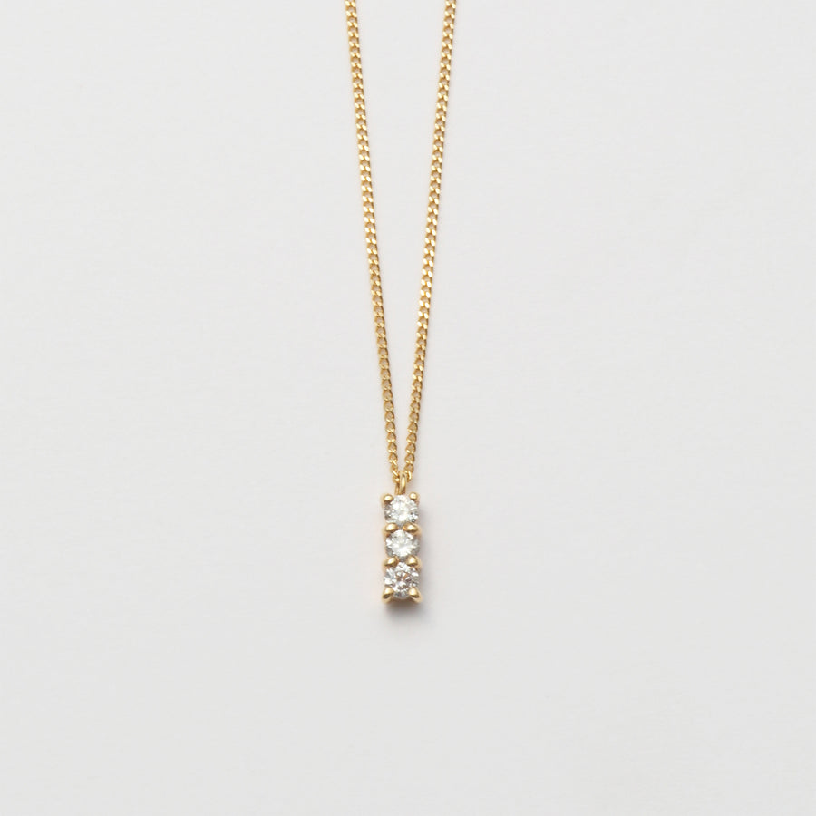 3 diamonds necklace (K10/vertical)