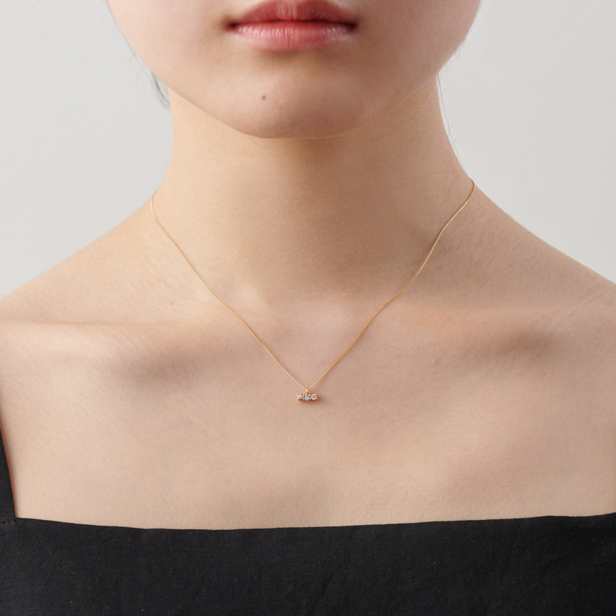 3 diamonds necklace (K10/horizontal)