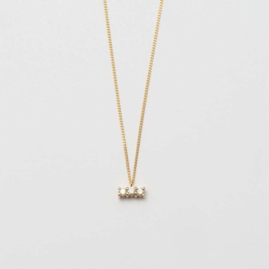 3 diamonds necklace (K10/horizontal)