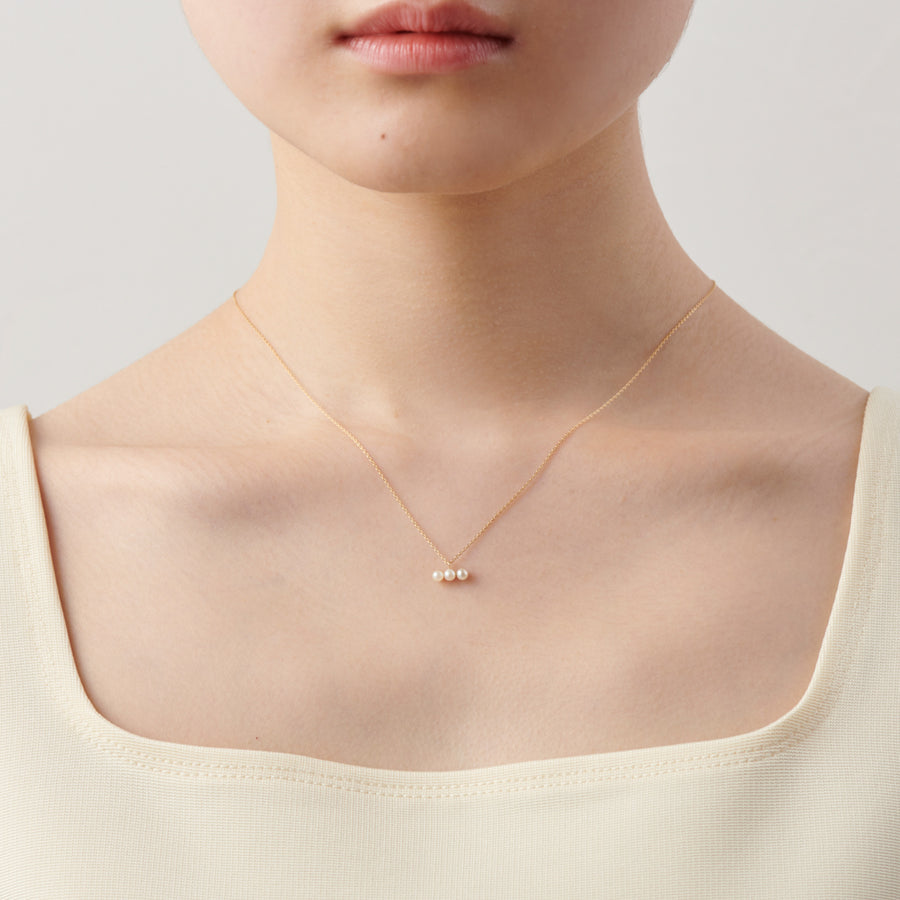 3 pearls  necklace (K10/horizontal)