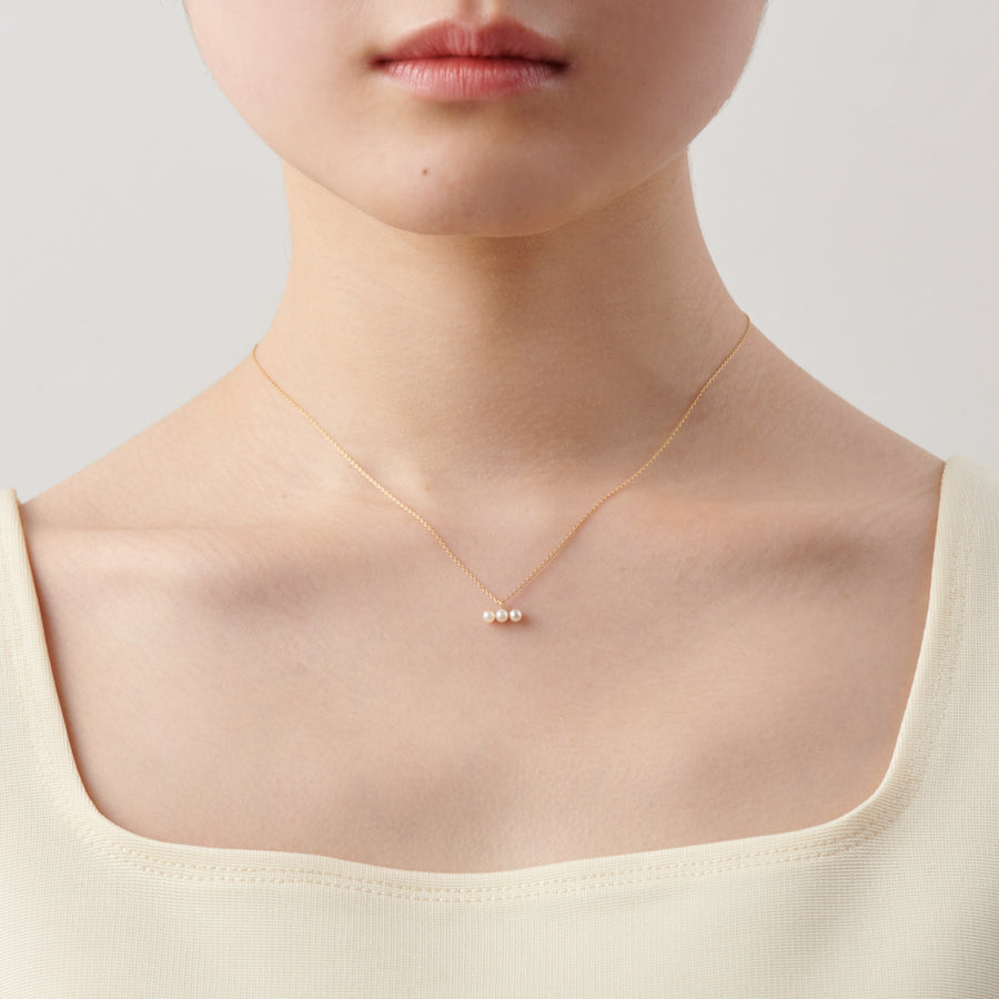 3 pearls  necklace (K10/horizontal)