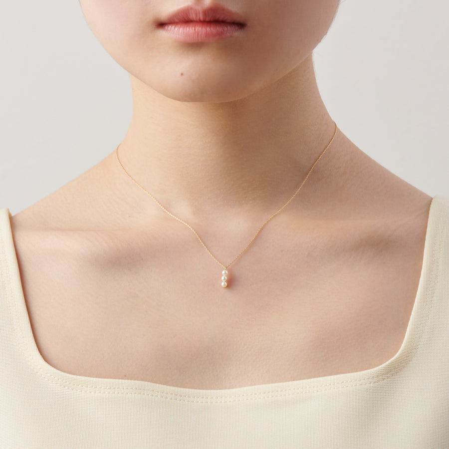 3 pearls  necklace (K10/vertical)