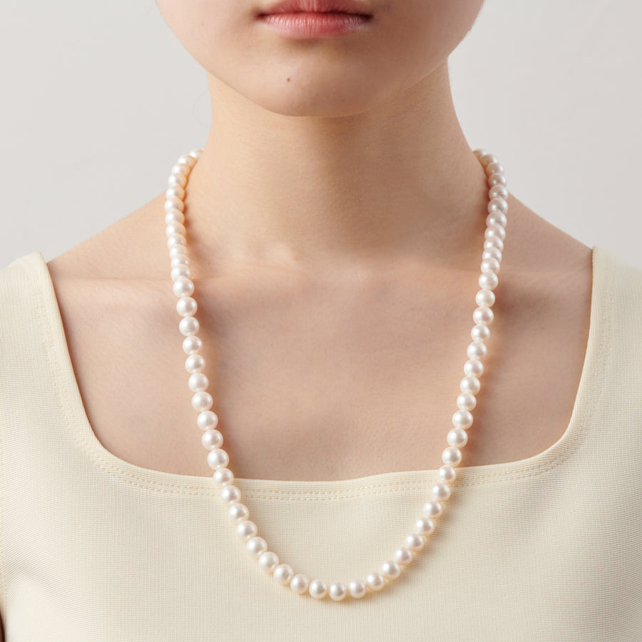 K10 ring motif pearl necklace(60cm)