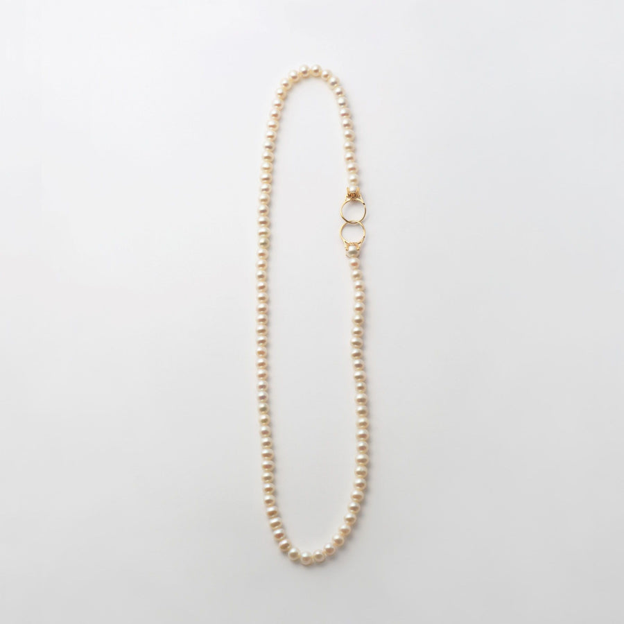 K10 ring motif pearl necklace(60cm)