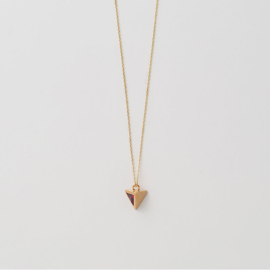 Equilateral triangle Rhodolite Garnet necklace (5mm)