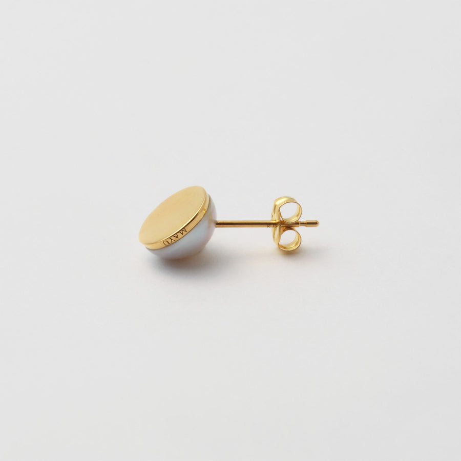 Half pearl × K18 pierced earring (Diagonal / K18 basic clasp)