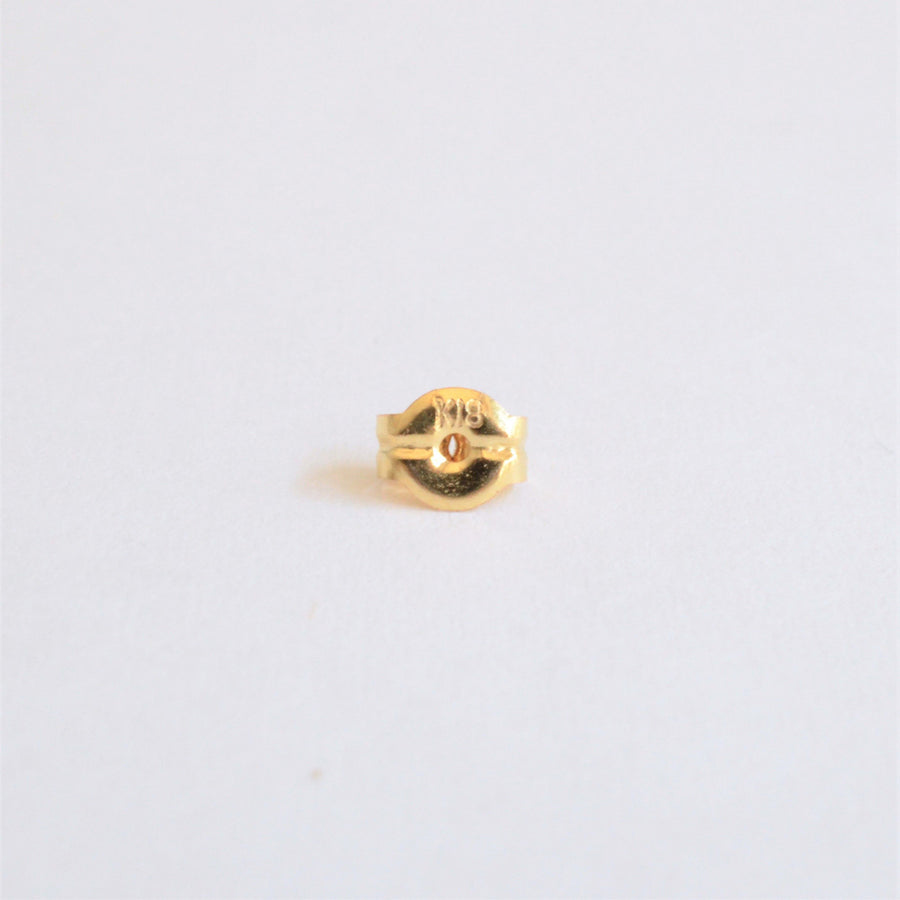 Half pearl × Diamond pierced earring (Diagonal / K18 basic clasp)