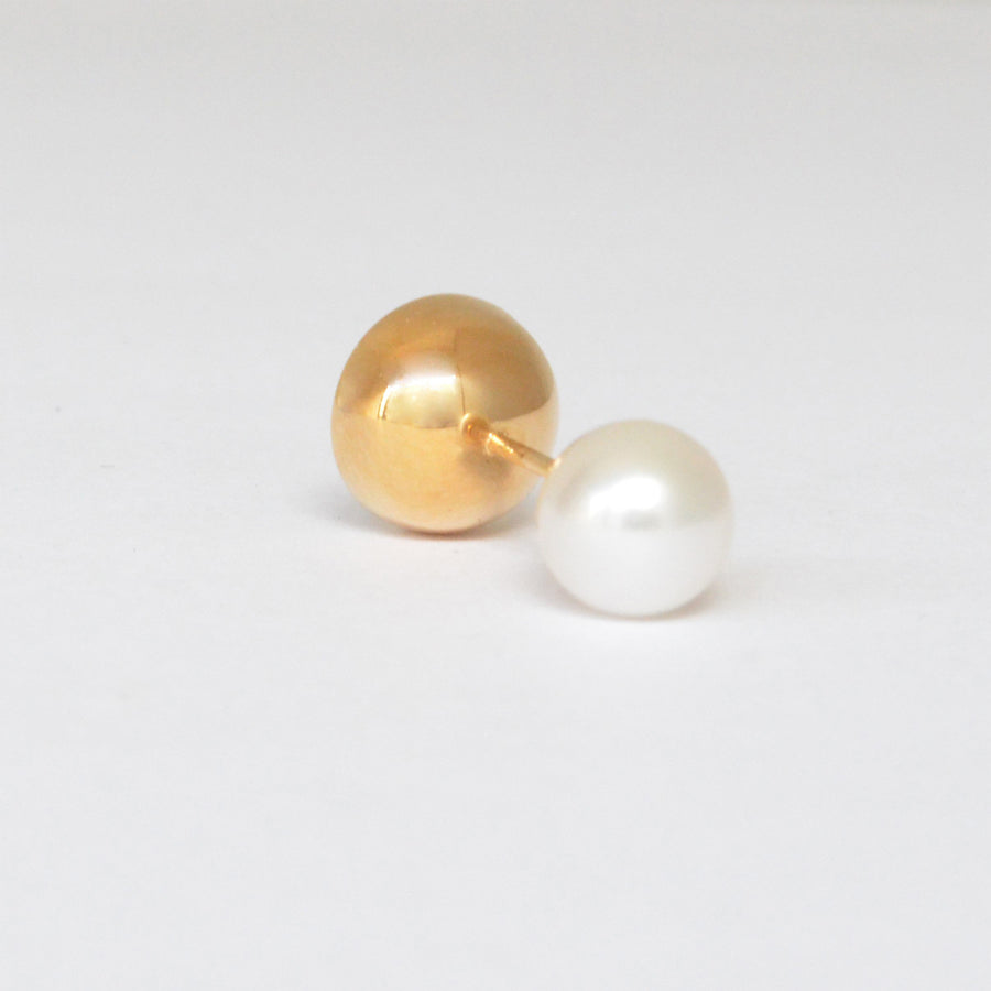 K18 pierced earring (Horizontal /Akoya pearl clasp)