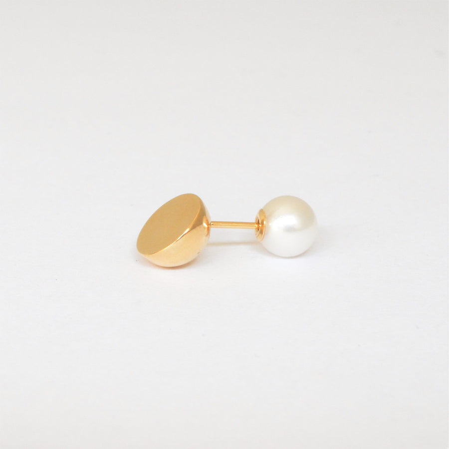 K18 pierced earring (Diagonal / Akoya pearl clasp)