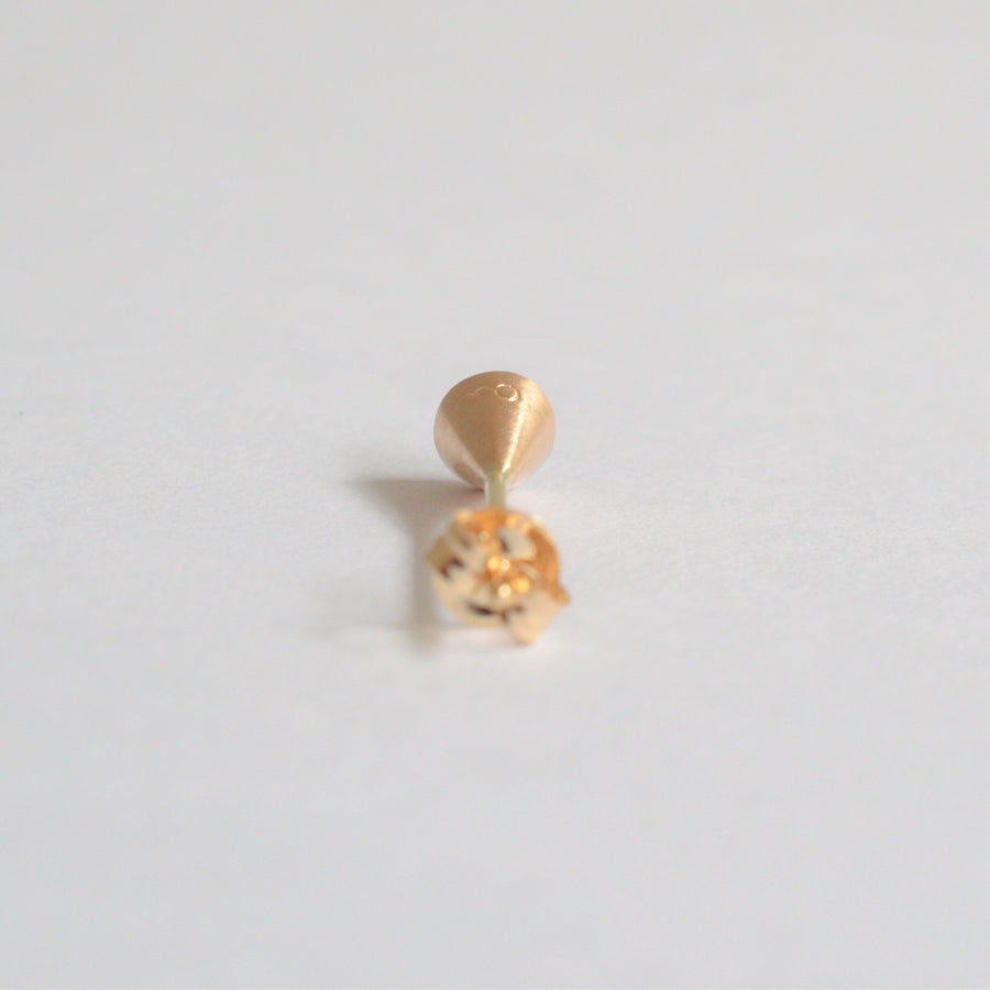 Round Aquamarine pierced earring (3mm / vertical)