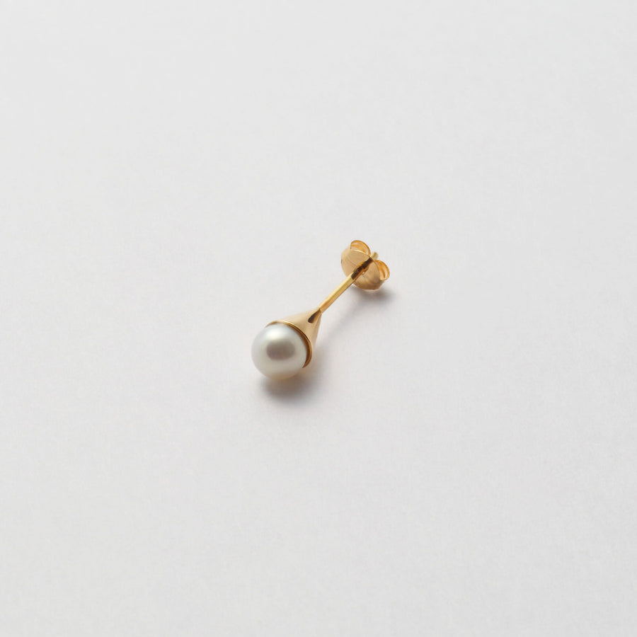 Freshwater pearl pierced earring (4mm / vertical)